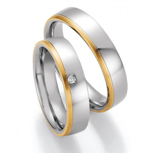 Partnerringe Edelstahl Gold/Keramik von Ruesch 88/01850-050